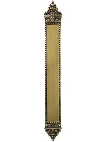 23 inch Blois Pattern Push Plate In Antique Brass.